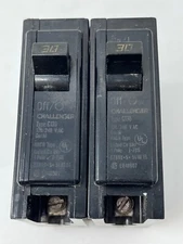 2 Pack Challenger C130 1 Pole 30 Amp 120/240V Circuit Breaker New Free Shipping