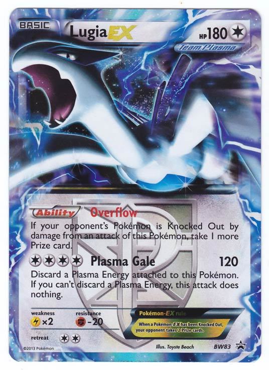 POKEMON • Lugia EX CARTA RARA ULTRA HOLO • BLACK STAR PROMO BW83