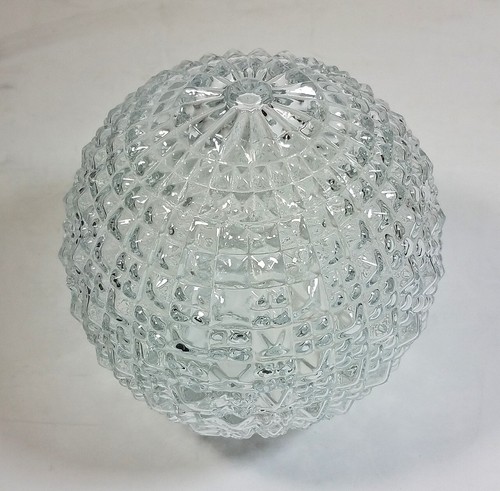 Lampada vintage vetro trasparente globo plafoniera paralume parte attacco 3 1/4" - Foto 4 di 7
