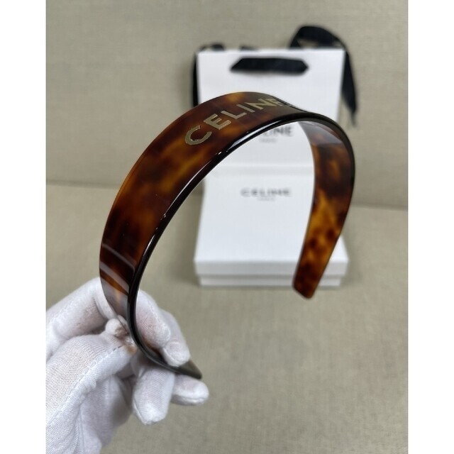 CELINE Logos Headband Hair accessory Brown-Tone Hairband CELINE Logos Headband Hair accessory Brown-Tone Hairband