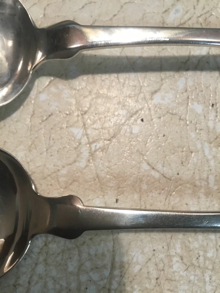 Lote de 3 CUCHARAS PARA SERVIR Tres Monedas Americanas de Plata Ed ROCKWELL Nueva York 152 Gr 1800 Foto 4 de 4