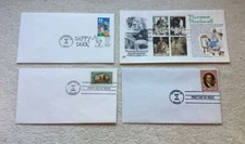 Lot of 4 First Day of Issue Envelopes and Stamps Vintage Collection