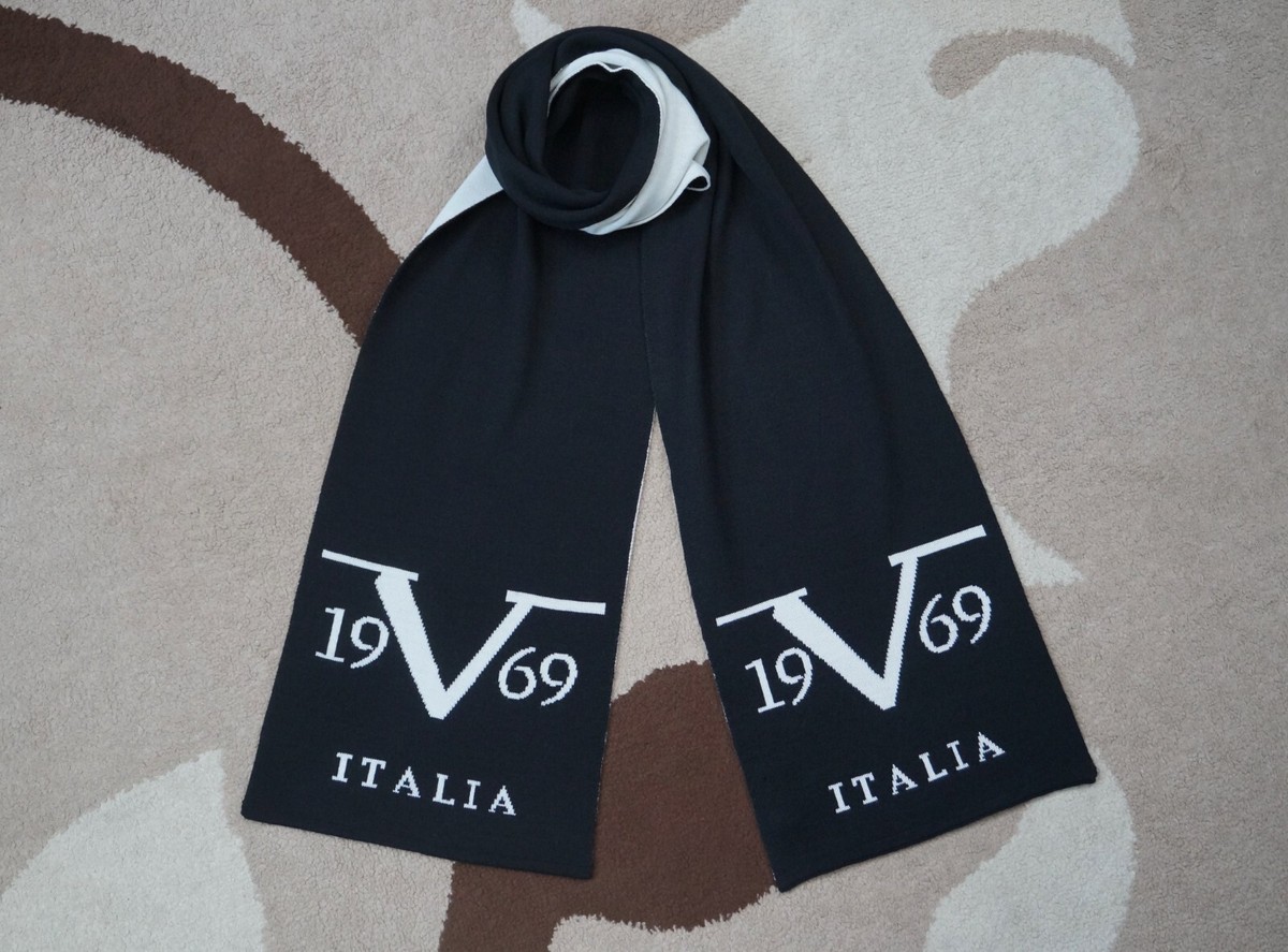 19V69 Italia by VERSACE black and white wool blend scarf. | eBay