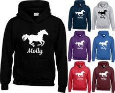 PERSONALISED HOODIE HORSE RIDING SCHOOL EQUESTRIAN COB ADULTS KIDS GIFT HOOD TOP