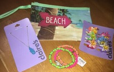 Claire  s Summer Jewelry Hair Cosm Bag Flip Flop Beach Easter Lot Nwt