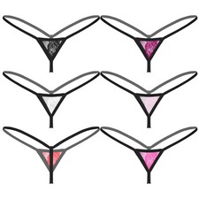 Bragas de micro bikini para mujer Tanga transparente tiro bajo encaje tanga bragas
