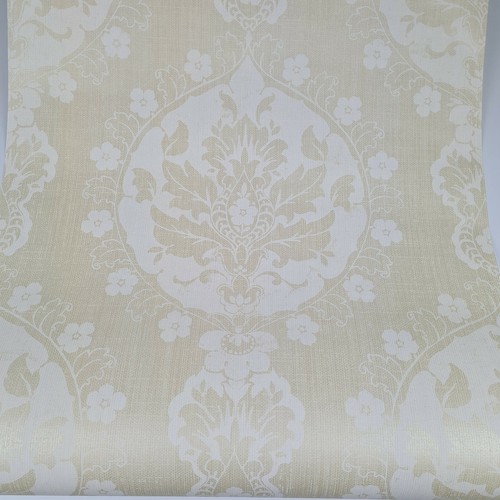 Paste The Wall - Champagne and Cream Floral Medallion Damask Wallpaper - FD21059 - Picture 6 of 8