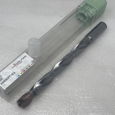 16.5mm (.6496'') Walter Titex Solid Carbide Coolant Through Drill Bit, 8XD, TiAlN