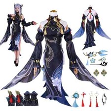 Shen He Cosplay Costume Dress Genshin Impact Wig Outfits Uniforms Anime