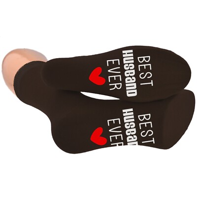 Braune Socken Best Husband Ever Sohle Print UK 5 12