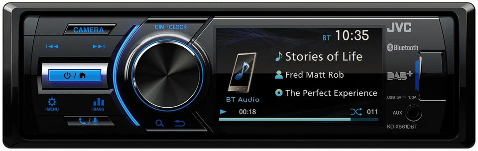Autoradio Monitor 1 din Schermo Touch DAB Bluetooth USB Aux-In 3 RCA Retrocamera - Immagine 4 di 4
