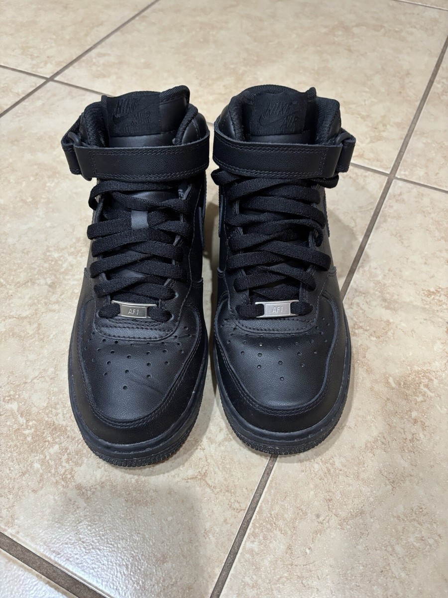 Size 6.5 - Nike Air Force 1 '07 Mid Triple Black 883418228347| eBay