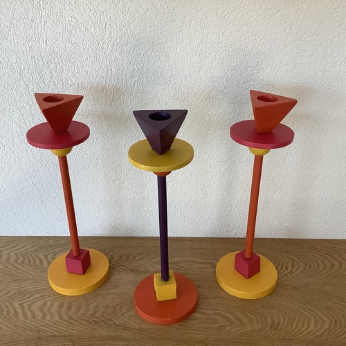 Ensemble Bougeoirs Konfeti IKEA Vintage Design Anna Efverlund Memphis So 90’s - Picture 3 of 9
