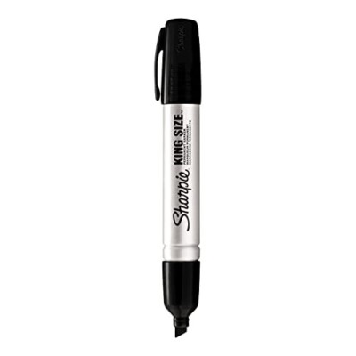 Sharpie 15001 King Size Permanent Marker, Chisel Tip, Black, Dozen
