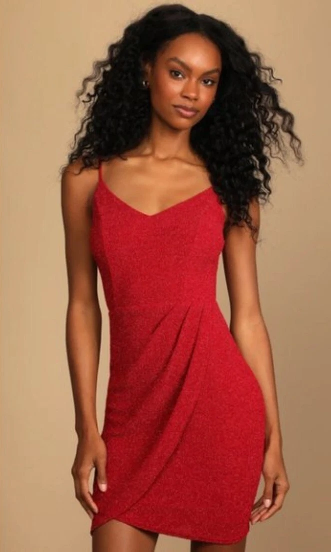 Metallic spaghetti strap dress sale
