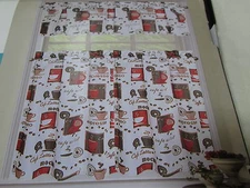 3 pcs Window Set CAPPUCCINO ~ 2 Tiers with 1 Tailored Valance ~ Chocolate/Red 