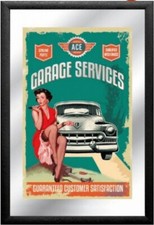Garage Services Werkstatt Spiegel Mirror Wandspiegel Partykeller Kneipe