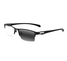 Bifocal Men Business Half Rim Alloy UV Transition Photochromic Reading Glass