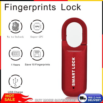 M01 Fingerprint Padlock USB Smart Keyless Travel Case Drawer Lock (Black)
