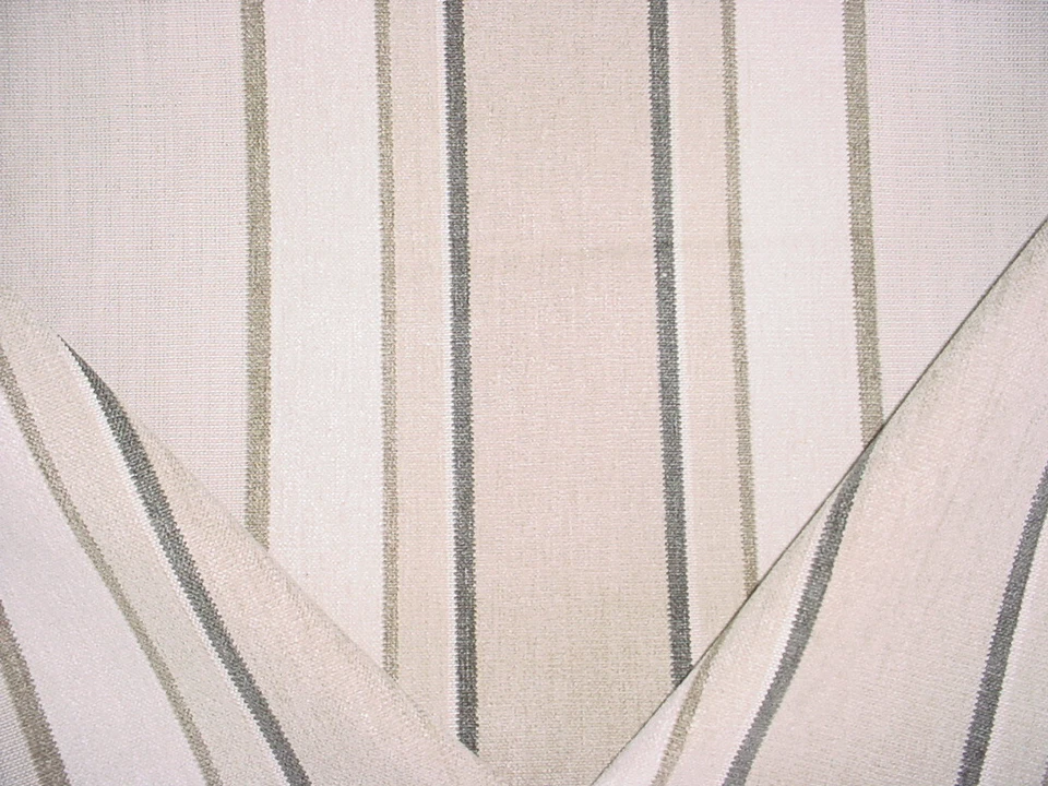 1-5/8Y Mark Alexander Tangier M346 Chenille Stripe Drapery Upholstery Fabric - Image 2 of 4