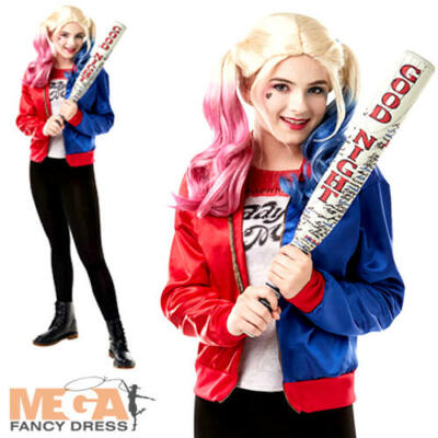 Harley Quinn Mädchen Kostüm Suicide Squad Halloween DC Mädchen Bösewicht Kostüm