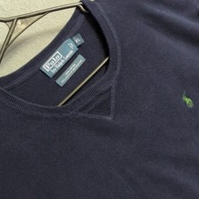 Polo Ralph Lauren Sweater Men's XL Blue Cotton Long Sleeve Preppy