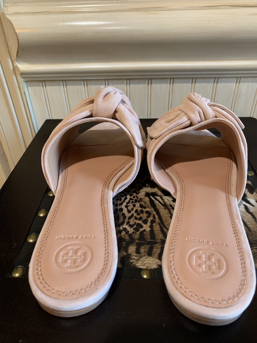 NWT TORY BURCH ANNABELLE BOW SLIDE SANDAL BLUSH ANNABELLE Sz