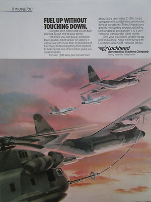 1989-93 PUB LOCKHEED KC-130H HERCULES TANKER FLIGHT TANKING F/A-18 HORNET AD