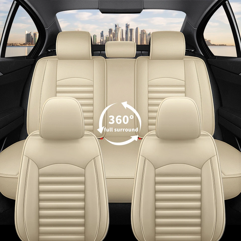 Car 5-Seat Covers PU Leather Front & Rear Cushion For Mazda CX-5 2013-2024 Beige Foto 3 de 4