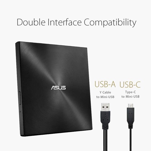 Asus Ext ZEN DRIVE SDRW-08U9M-U CD DVD RECORDER U9M USB TYPE C Type-A inc BLACK - Afbeelding 2 van 4