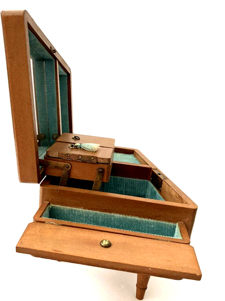 Vintage Tilso Japan Piano Look Jewelry Box with Music Box Mechanism