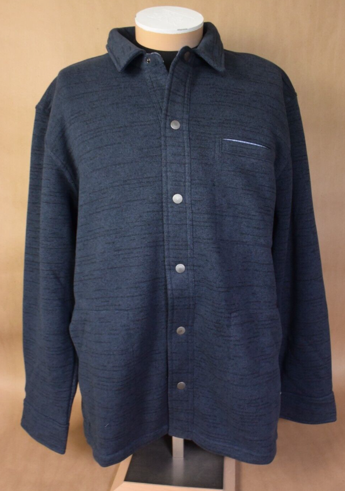 PRANA Men's XXL - Tri Thermal Threads Overshirt Navy Jacket Polartec $150msrp