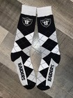 LAS VEGAS RAIDERS NFL FOOTBALL LOGO LINEUP ARGYLE DRESS SOCKS LARGE