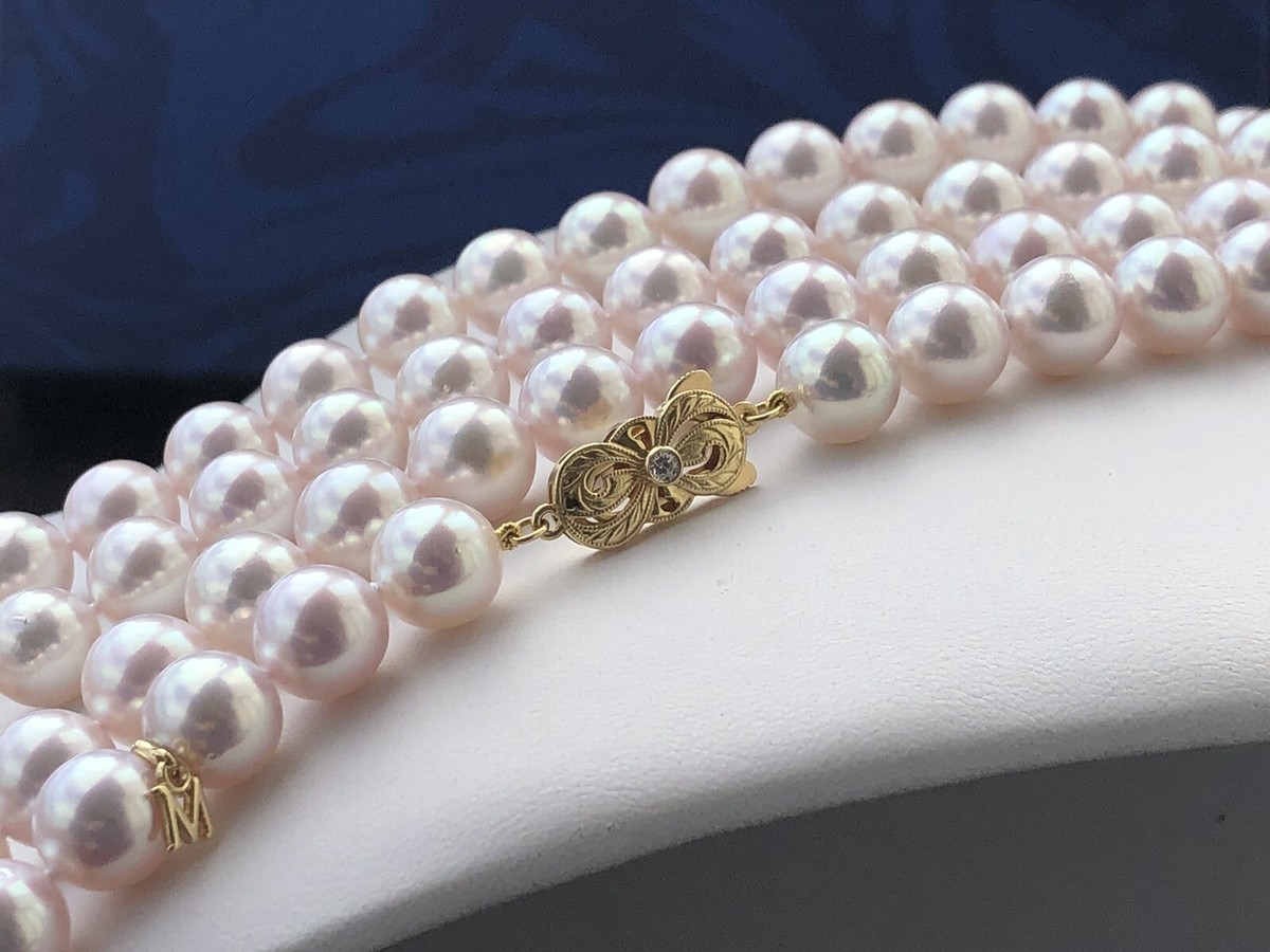 Collier MIKIMOTO Perles Akoya Et Or K18 – Occasion, Très Bon État, 4,7-0,2 Pouces