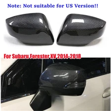 Carbon Fiber ABS Side Rearview Mirror Cover Cap For Subaru Forester XV 2014-2018