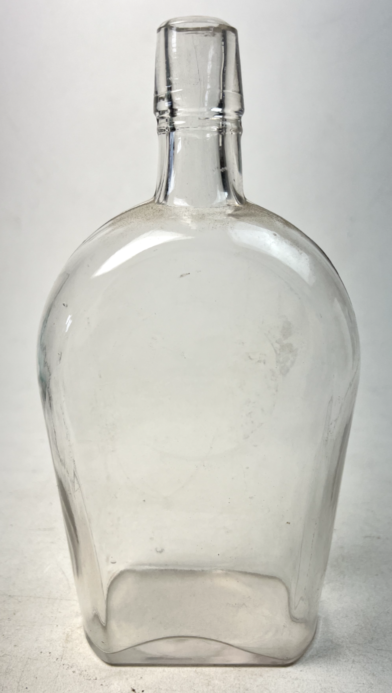Vintage Clear Glass Flask Bottle 9.5" x 4.25" x 2.5" eBay