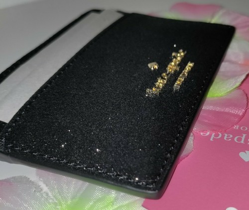 Auth💥NIB💥Kate Spade K4712 Bl Shimmy Glitter Fabric Sm Slim Cardholder MSRP $69 - Picture 5 of 12