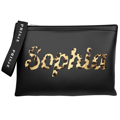 Kosmetiktasche Leopardenmuster Name Personalisiert Kosmetiktasche Geschenke für Sie Multi...