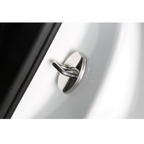 4x For Porsche Taycan 2020-2023 Interior Door Locker Protector Cover Silver Trim - Picture 3 of 3