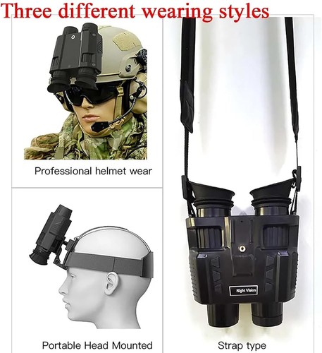 Night Vision Goggles Helmet & Head Mounted Binoculars Digital Infrared Goggles - Picture 5 of 16