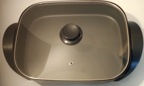 ELECTRIC SKILLET BLACK /GLASS LID - DETATCHABLE POWER CORD