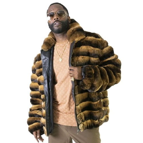 Men Real Fur Jackets Winter Rex Rabbit 