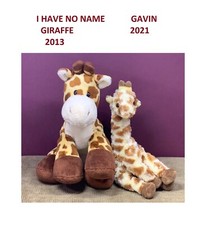 2 TY 2021 & 2013 GIRAFFES NAMED "? AND GAVIN"  PLUSH/STUFFED ANIMAL