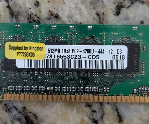 2x512MB Kingston + 2x1GB PNY DDR2 DIMMs. - Picture 2 of 3