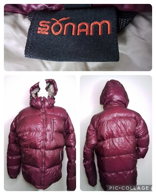Sonam Goose Down Jacket Women's XL Burgundy Hooded #W2025
