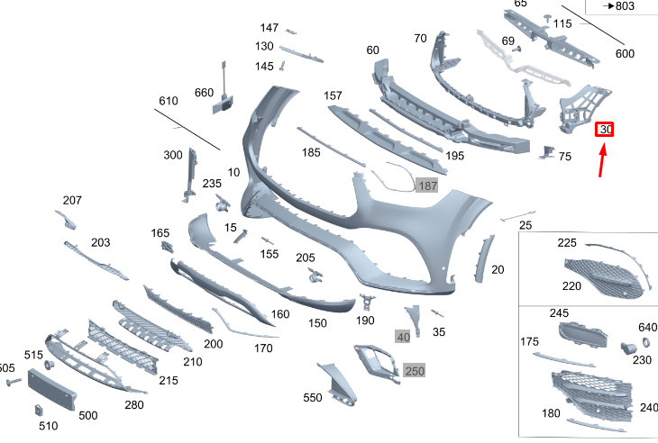 MERCEDES-BENZ GLE W167 Front Left Bumper Bracket A1678850110 
