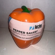 Hutzler Pepper Saver Keeper Storage Container - Keeps Fresh Longer -orange Mm77