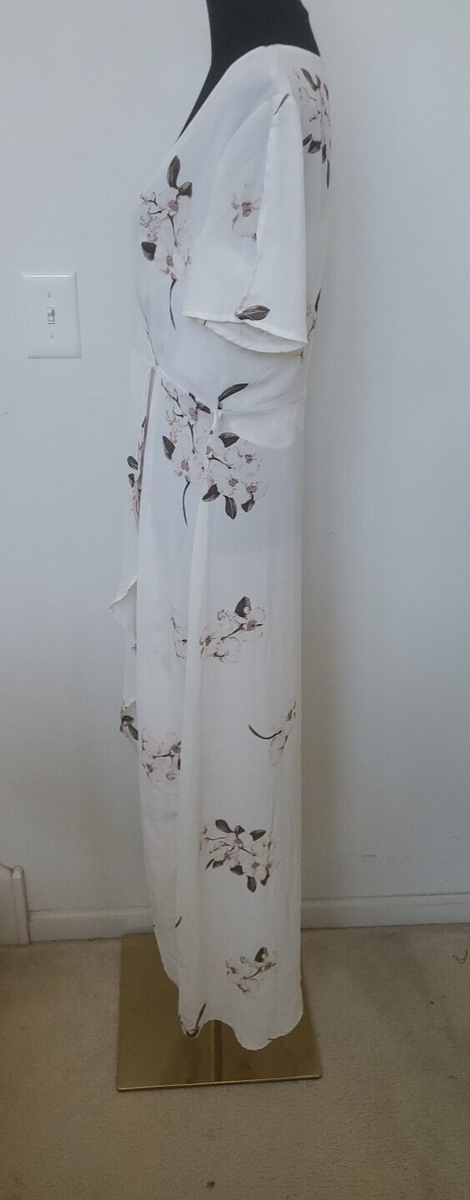 New DYNAMITE Maxi Floral White Maxi Dress Size G/L | eBay