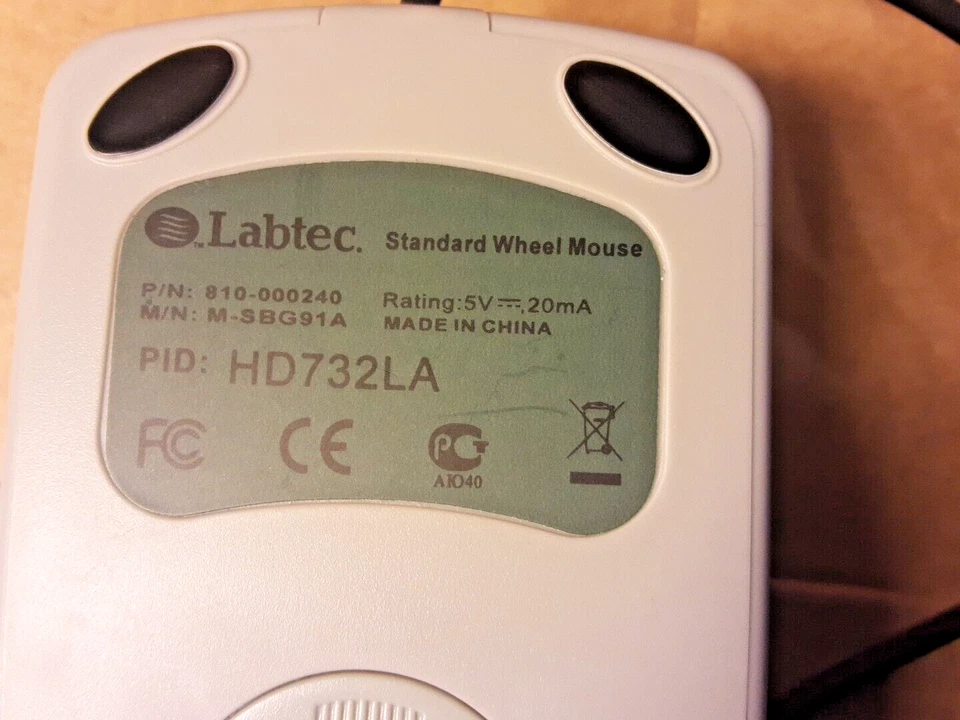 LABTEC M-BR91 - PS/2-STANDARD SCROLL MOUSE (SILVER / BLACK) - Image 4 of 4