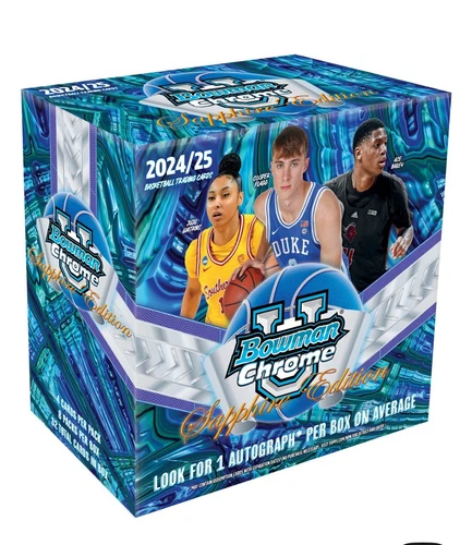 2024-25 Bowman University U Chrome SAPPHIRE Box (1 AUTO) Basketball Brand New